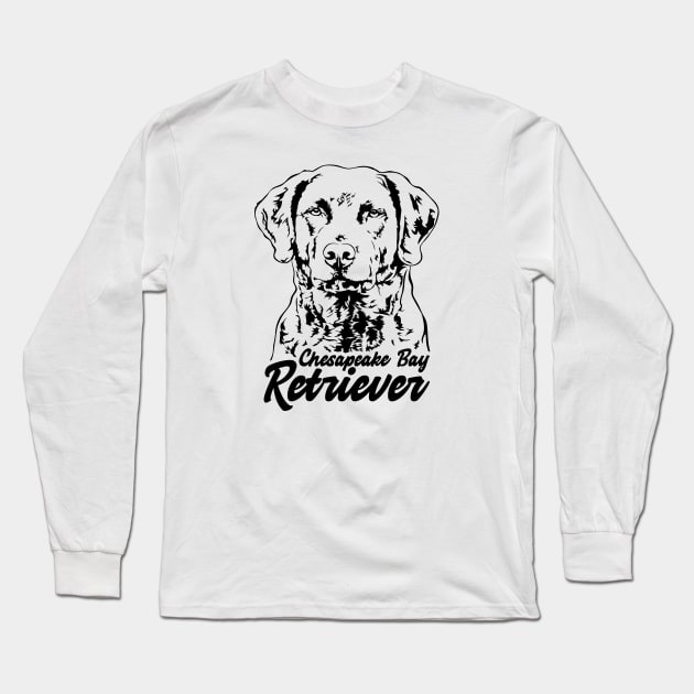 Chesapeake Bay Retriever Portrait Dog Long Sleeve T-Shirt by wilsigns